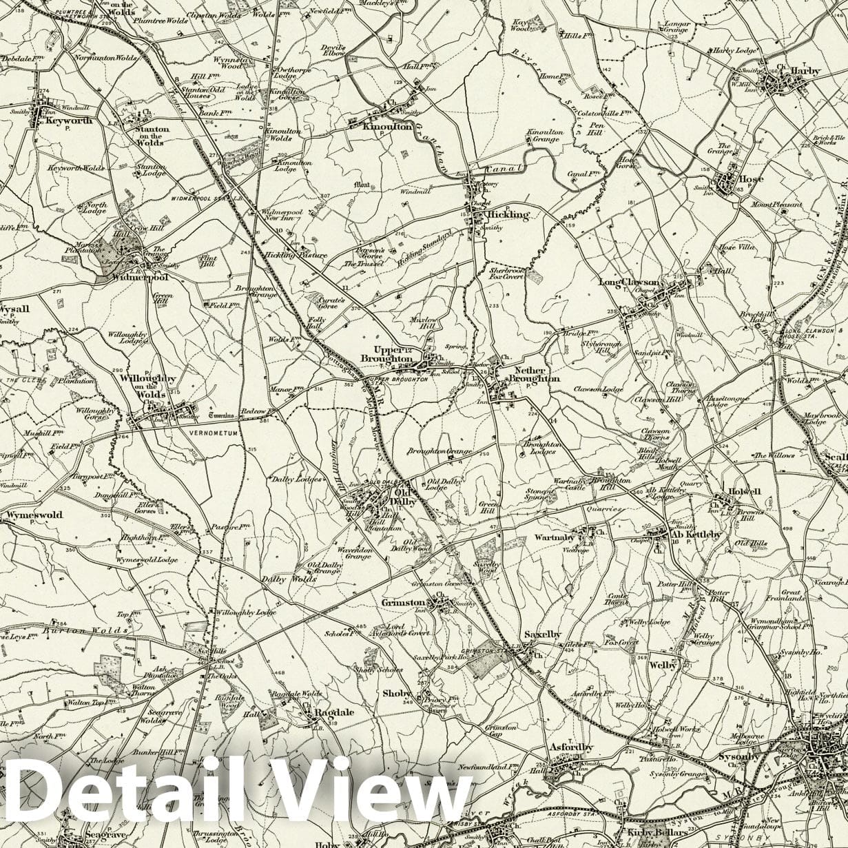 Melton Mowbray - Survey Map, 1899 - Ordnance Survey Historical Map Print