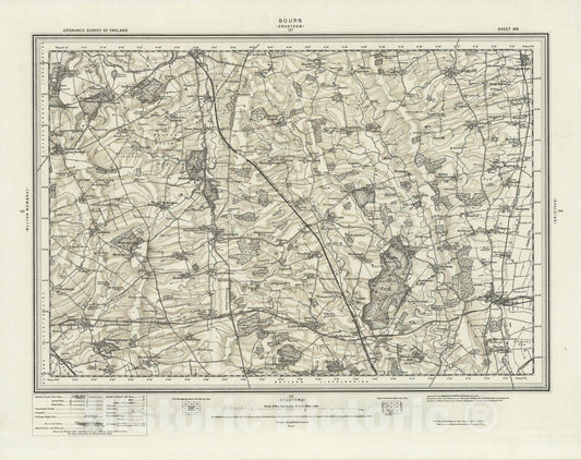 Historic Map : 143 Bourn (Hills) 1899 - Vintage Wall Art
