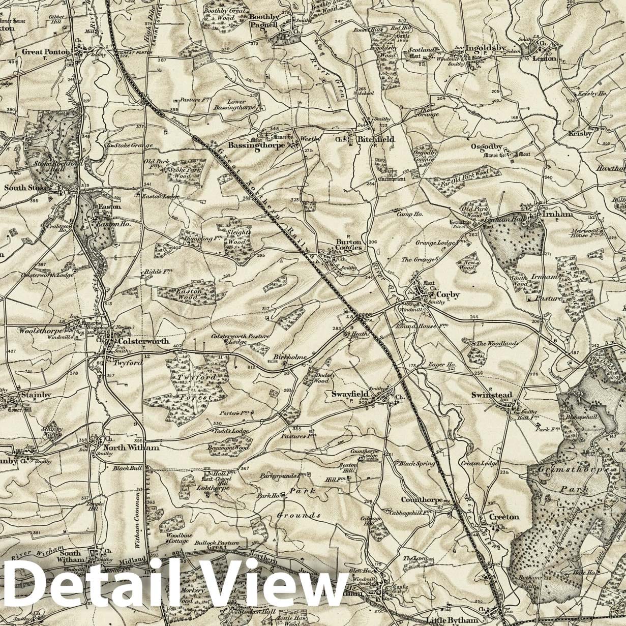 Bourn, England - Survey Map, 1899 - Ordnance Survey Historical Map Print
