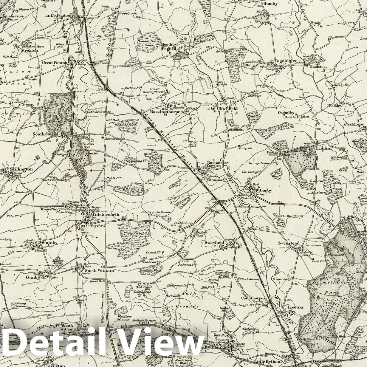 Bourn - Survey Map, 1899 - Ordnance Survey Historical Map Print