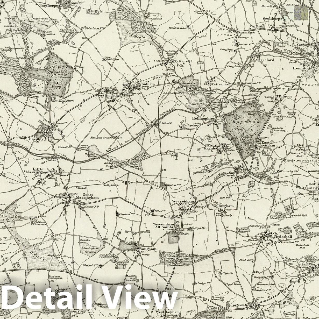 Fakenham - Survey Map, 1898 - Ordnance Survey Print
