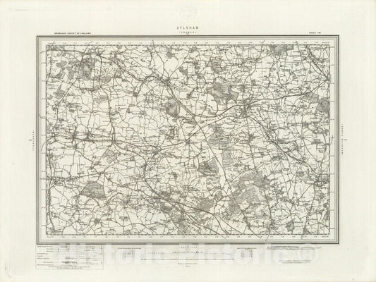 Historic Map : 147 Aylsham 1899 - Vintage Wall Art