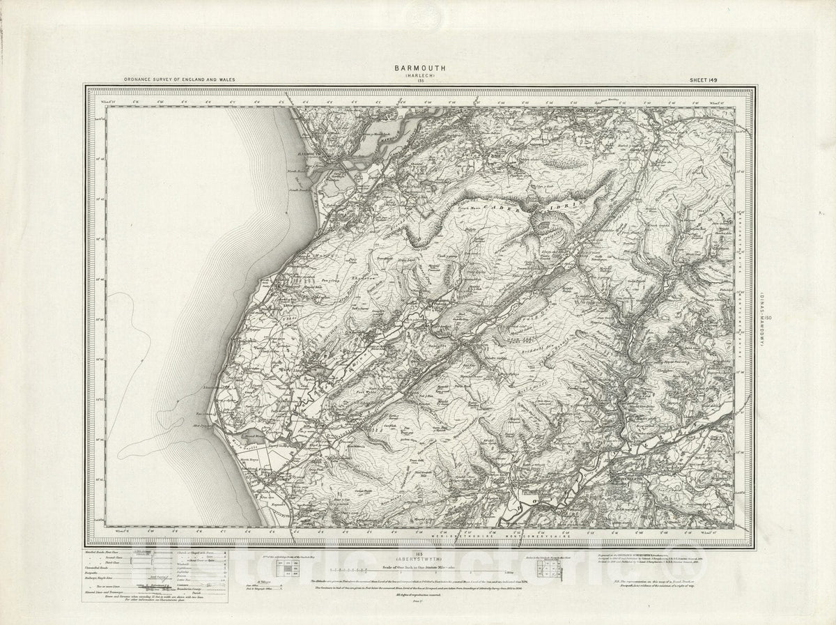 Historic Map : 149 Barmouth 1899 - Vintage Wall Art