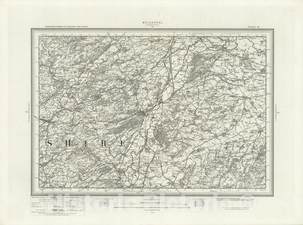 Historic Map : 151 Welshpool 1899 - Vintage Wall Art