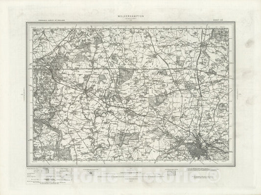 Historic Map : 153 Wolverhampton 1899 - Vintage Wall Art