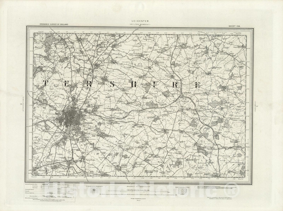 Historic Map : 156 Leicester 1899 - Vintage Wall Art