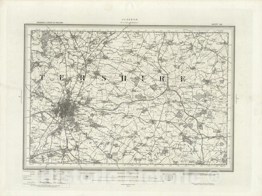 Historic Map : 156 Leicester 1899 - Vintage Wall Art