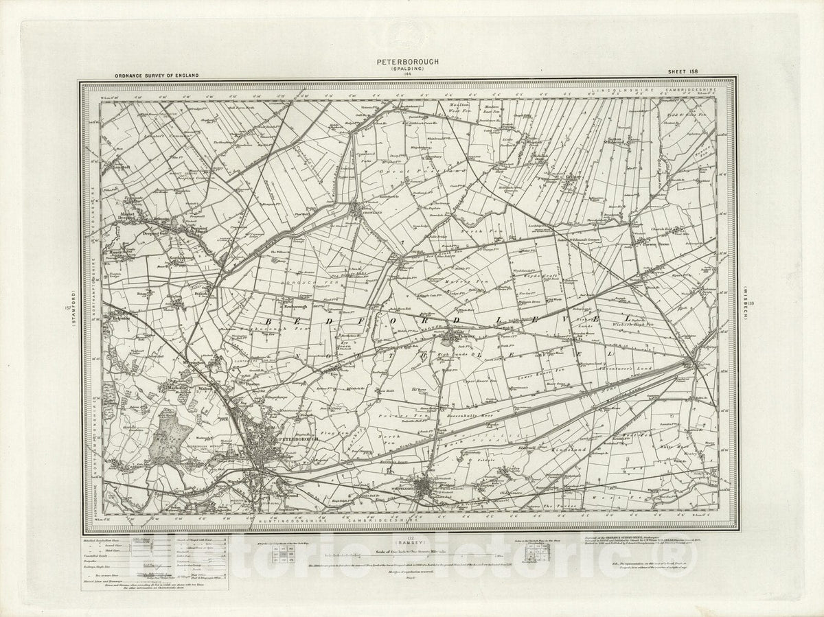 Historic Map : 158 Peterborough 1899 - Vintage Wall Art