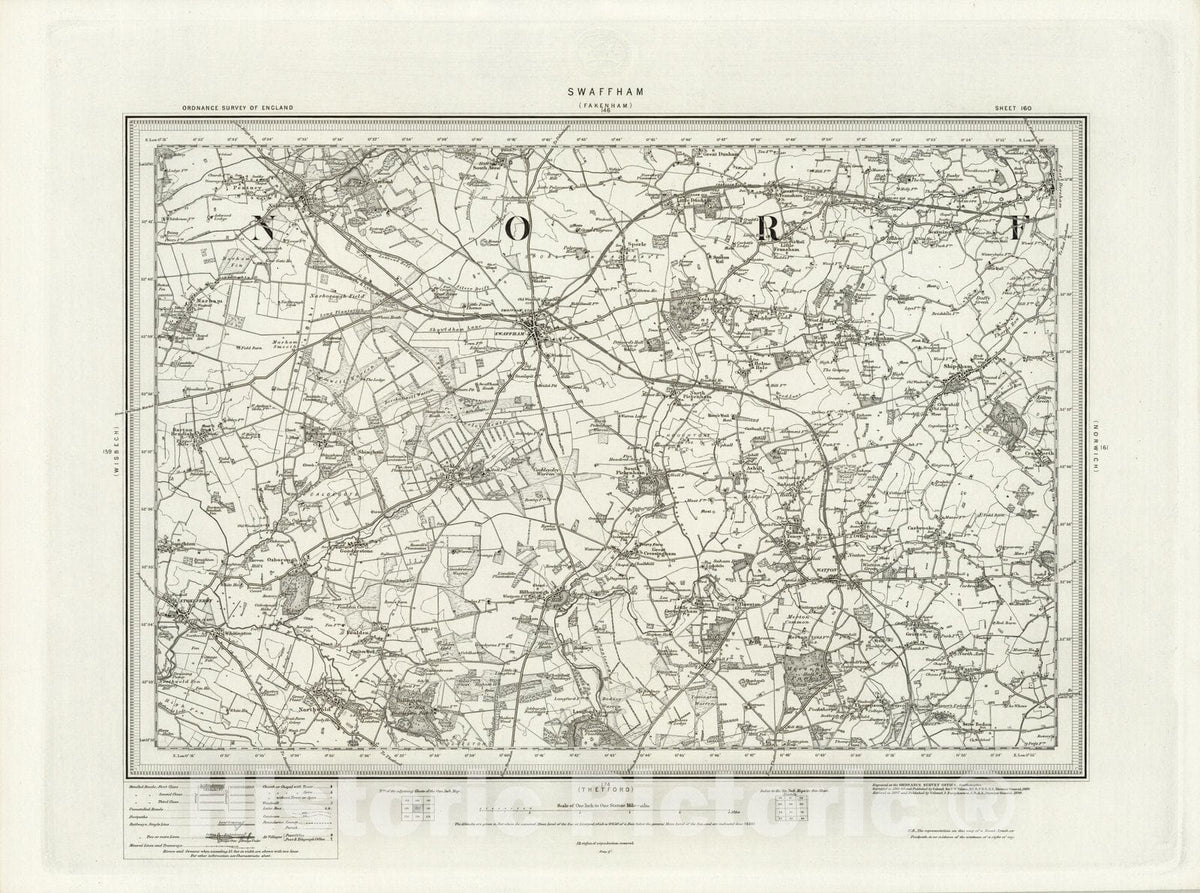 Swaffham - Survey Map, 1898 - Ordnance Survey Historical Map Print
