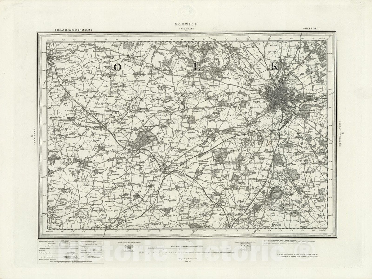 Historic Map : 161 Norwich 1899 - Vintage Wall Art