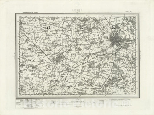 Historic Map : 161 Norwich 1899 - Vintage Wall Art