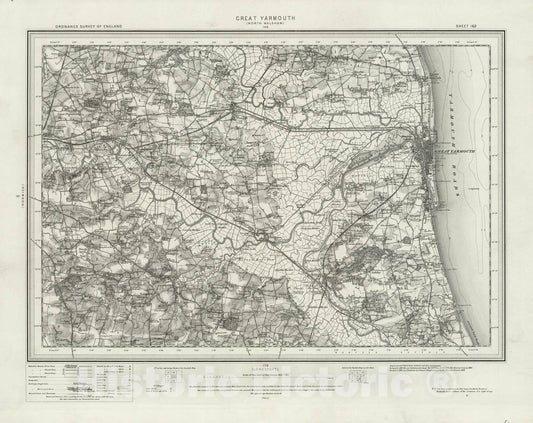 Historic Map : 162 Great Yarmouth 1898 - Vintage Wall Art