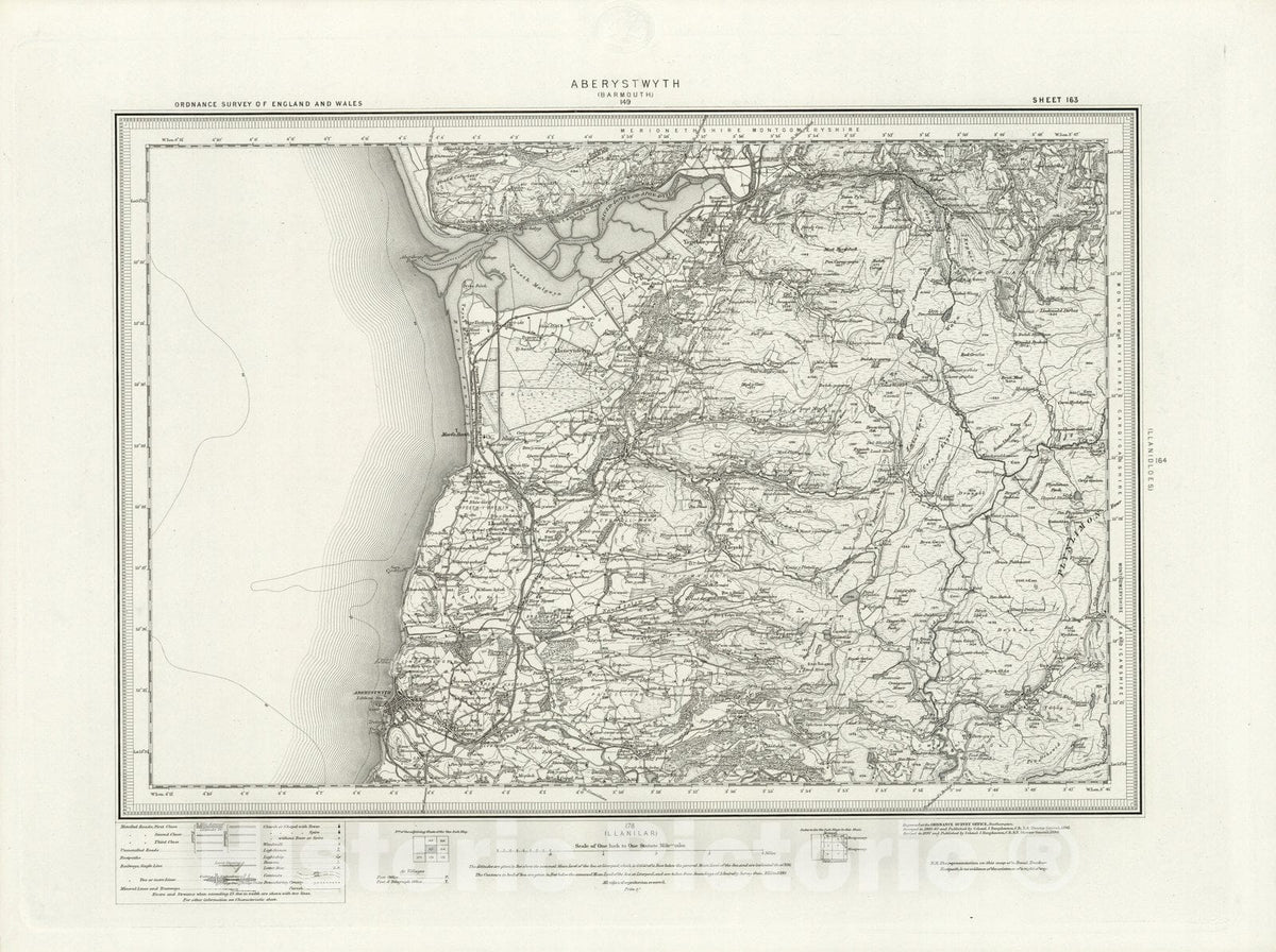 Historic Map : 163 Aberystwyth 1899 - Vintage Wall Art