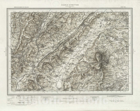Historic Map : 166 Church Stretton (Hills) 1899 - Vintage Wall Art