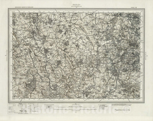 Historic Map : 167 Dudley (Hills) 1899 - Vintage Wall Art