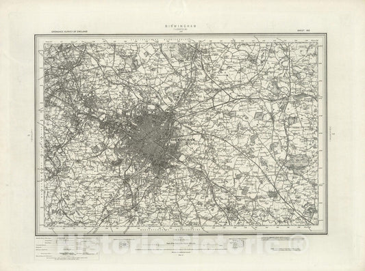 Historic Map : 168 Birmingham 1899 - Vintage Wall Art
