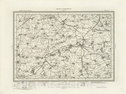 Historic Map : 170 Market Harborough 1898 - Vintage Wall Art
