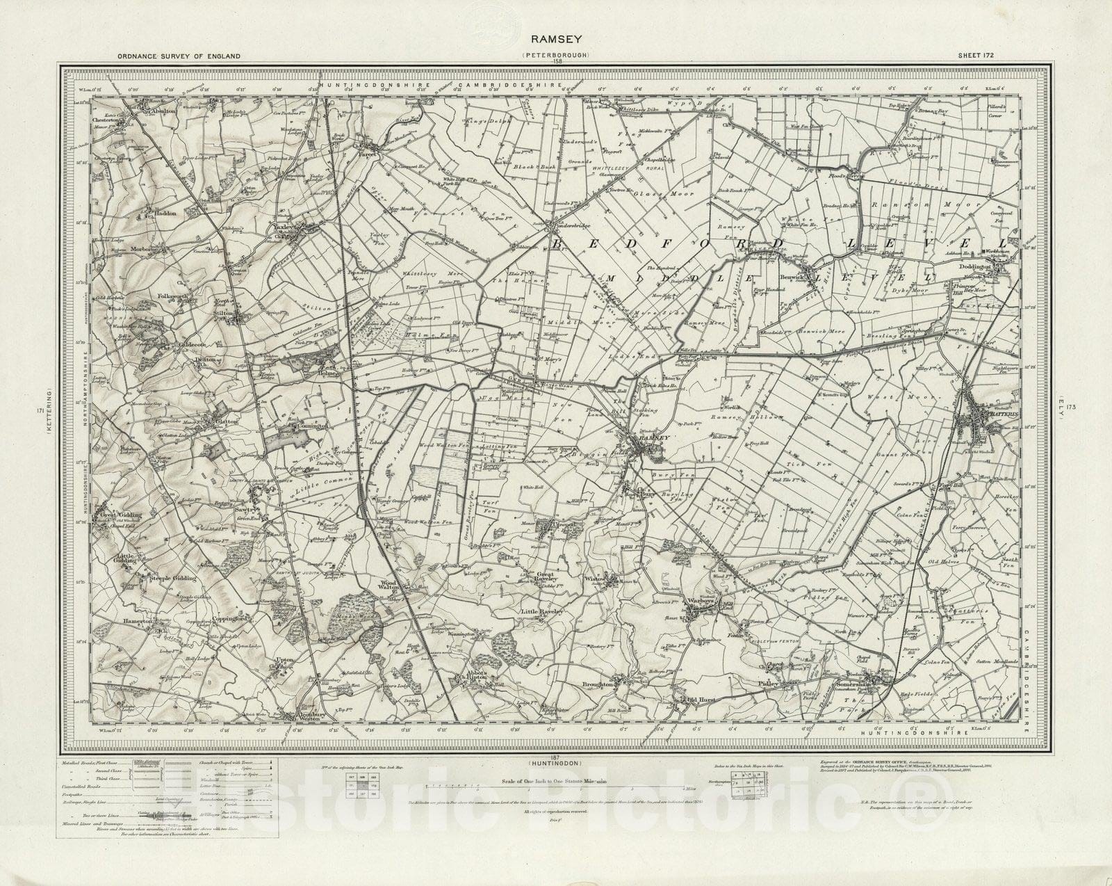 Historic Map : 172 Ramsey (Hills) 1898 - Vintage Wall Art