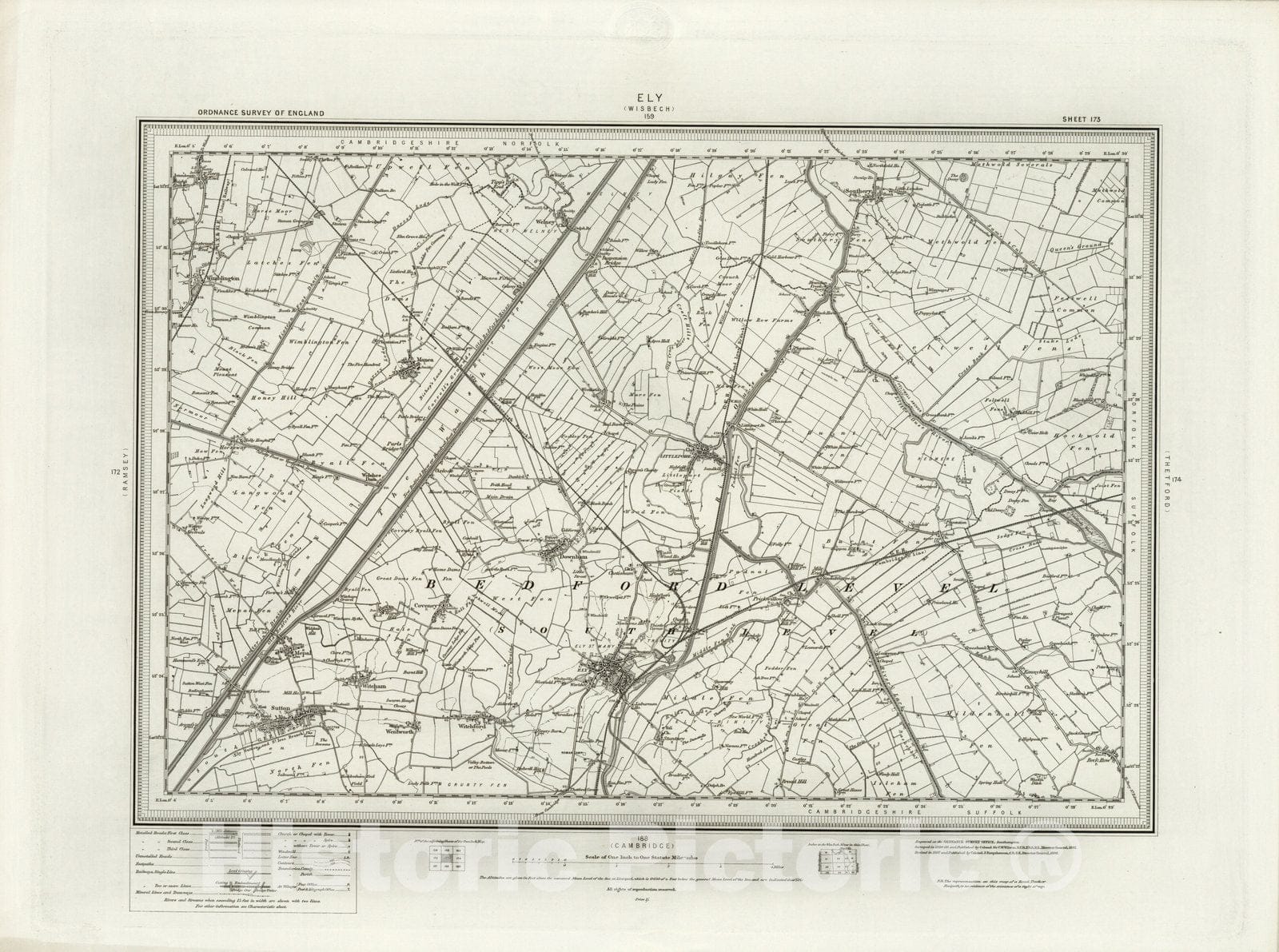 Historic Map : 173 Ely 1898 - Vintage Wall Art
