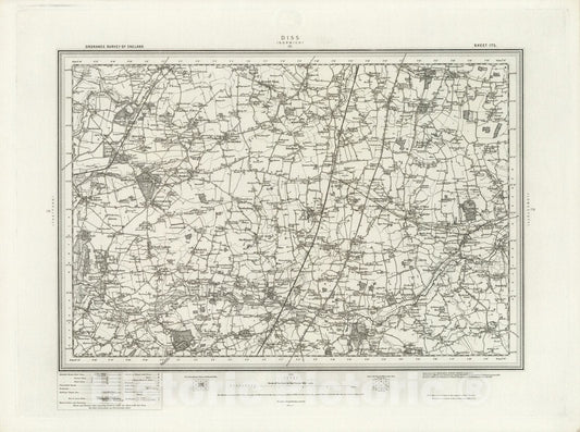 Historic Map : 175 Diss 1898 - Vintage Wall Art