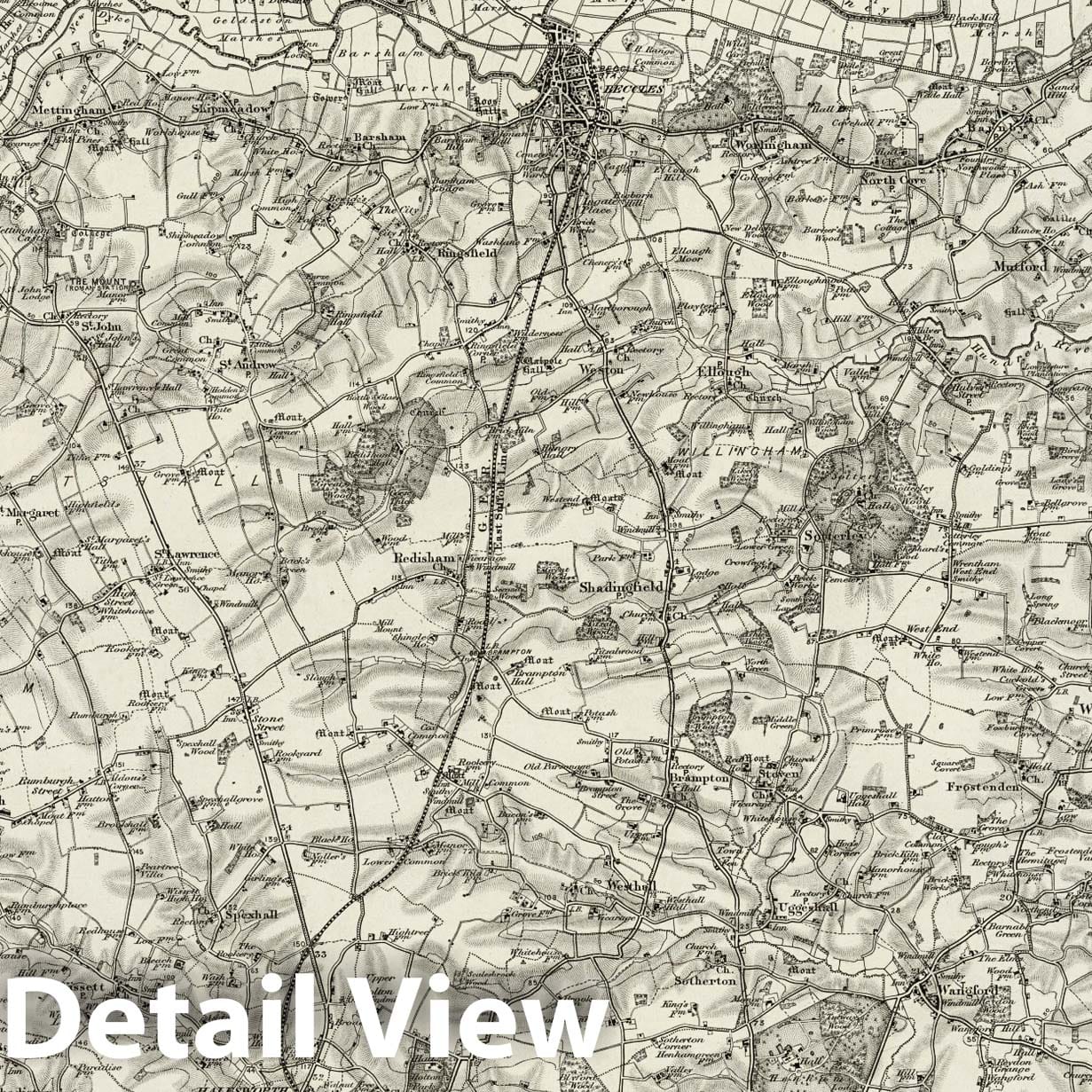 Lowestoft - Survey Map, 1899 - Historical Map Print