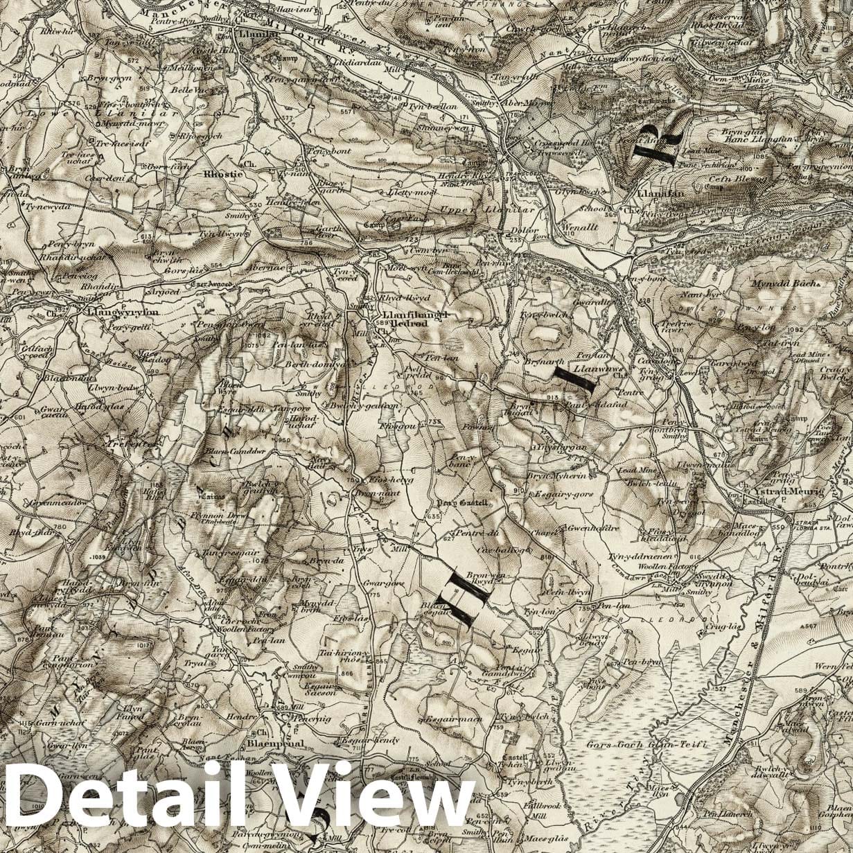 Llanilar - Survey Map, 1899 - Ordnance Survey Historical Map Print