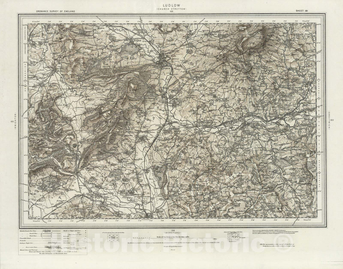 Historic Map : 181 Ludlow (Hills) 1899 - Vintage Wall Art