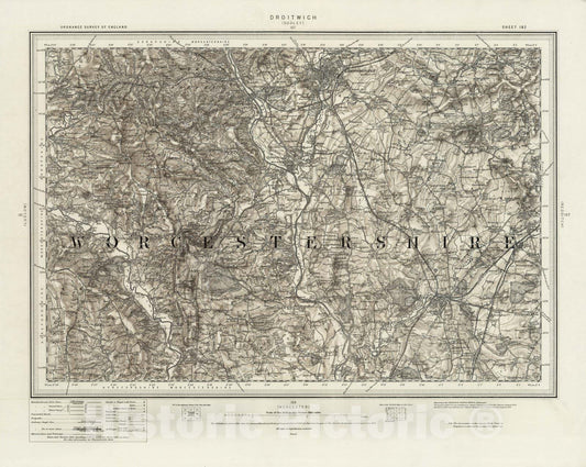 Historic Map : 182 Droitwich (Hills) 1898 - Vintage Wall Art