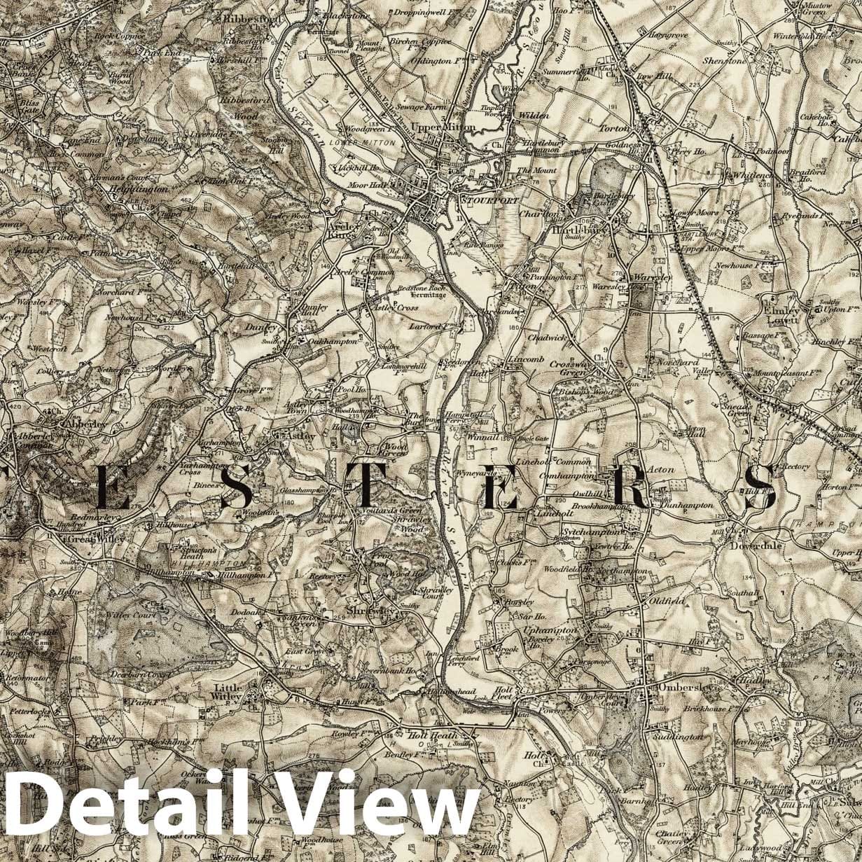 Droitwich - Survey Map, 1898 - Ordnance Survey England