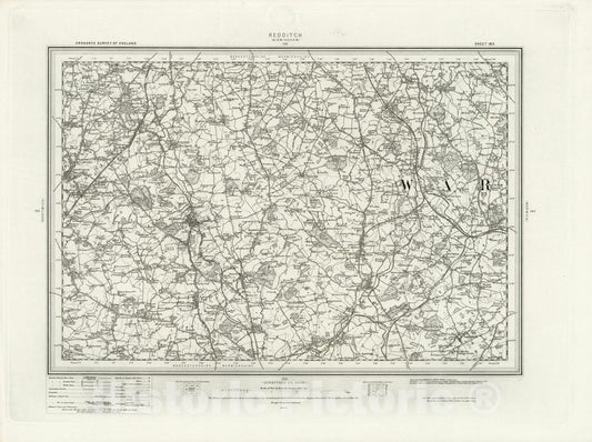 Historic Map : 183 Redditch 1898 - Vintage Wall Art