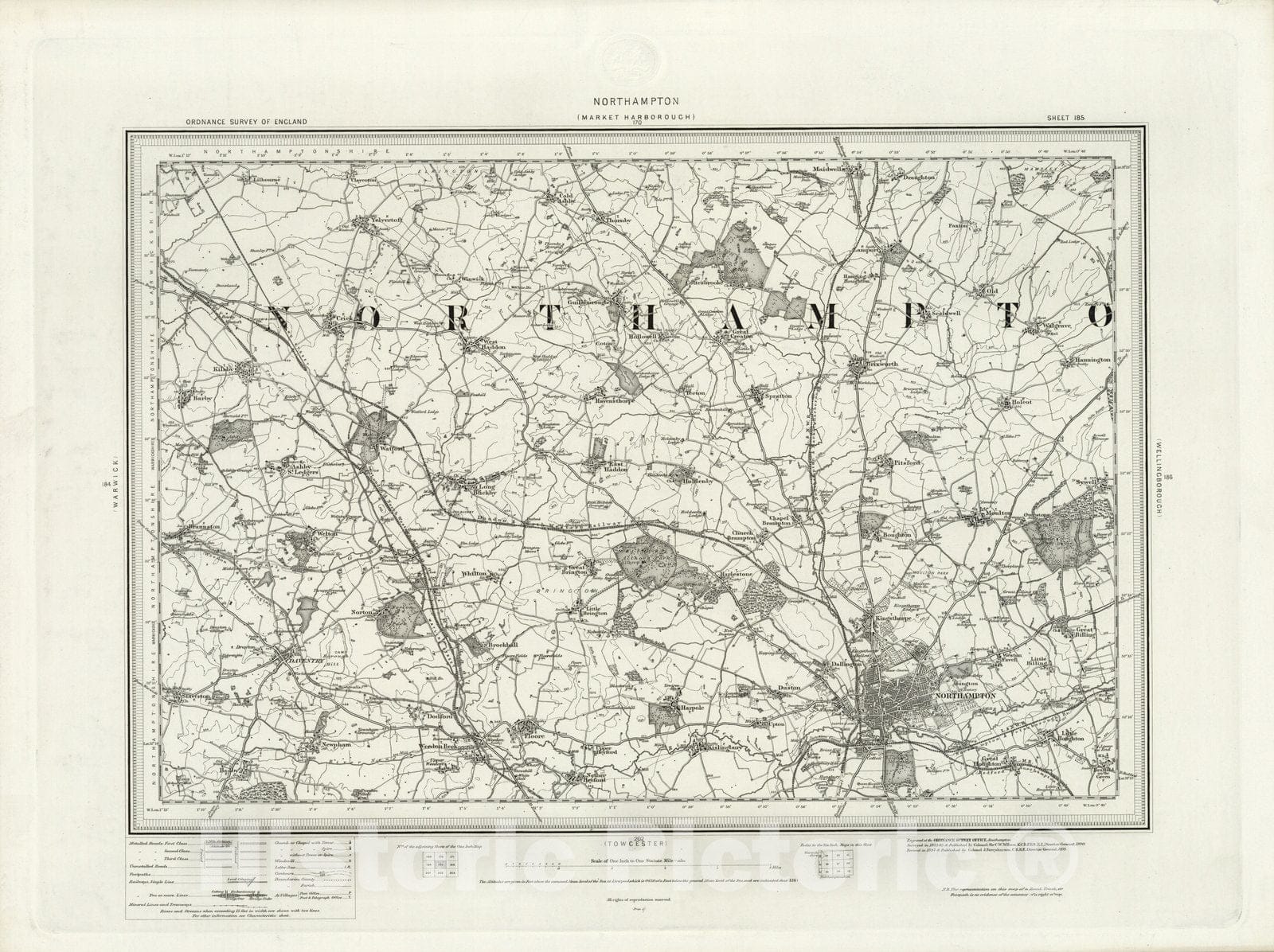 Historic Map : 185 Northampton 1899 - Vintage Wall Art