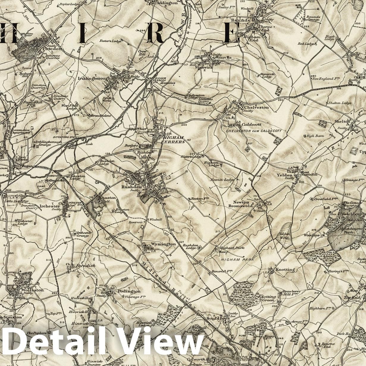 Wellingborough - Survey Map, 1898 - Ordnance Survey Historical Reproduction