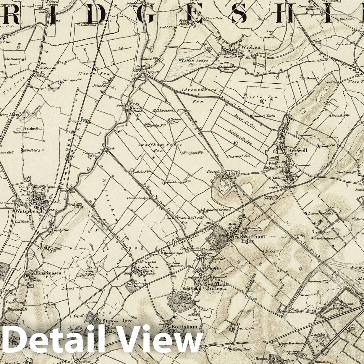 Historic Map : 188 Cambridge (Hills) 1898 - Vintage Wall Art