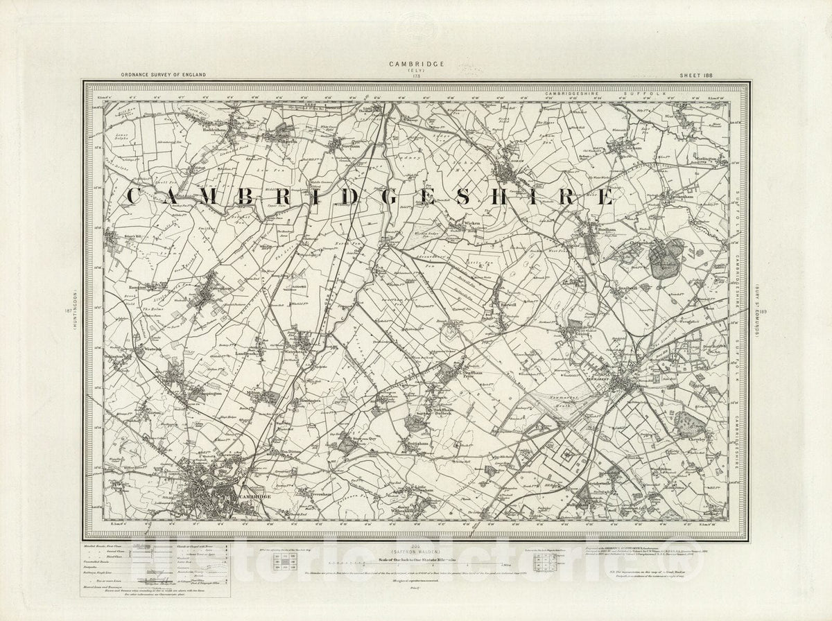 Historic Map : 188 Cambridge 1898 - Vintage Wall Art