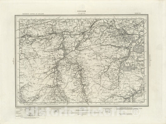 Historic Map : 19 Hexham 1897 - Vintage Wall Art