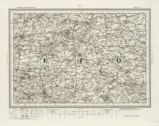 Historic Map : 190 Eye (Hills) 1898 - Vintage Wall Art
