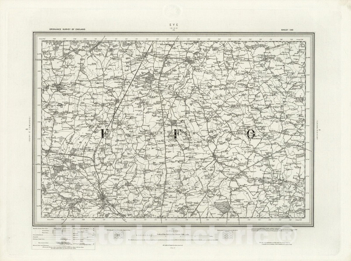 Historic Map : 190 Eye 1898 - Vintage Wall Art