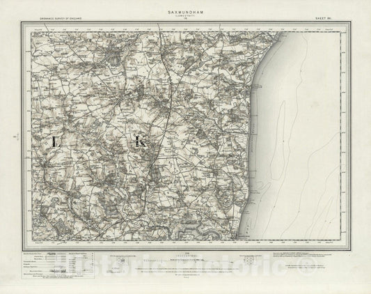 Historic Map : 191 Saxmundham (Hills) 1898 - Vintage Wall Art