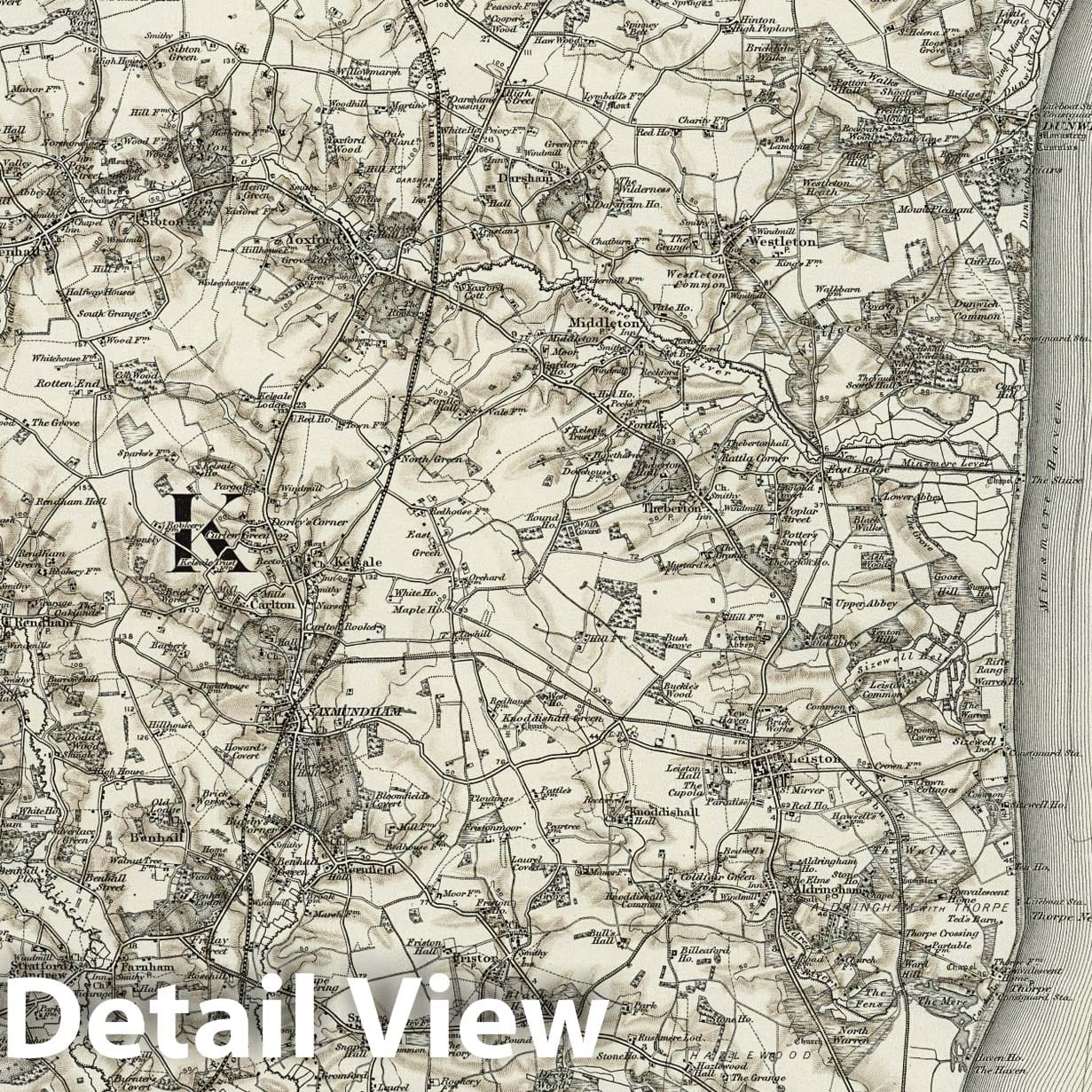 Saxmundham - Survey Map, 1898 - Ordnance Survey England