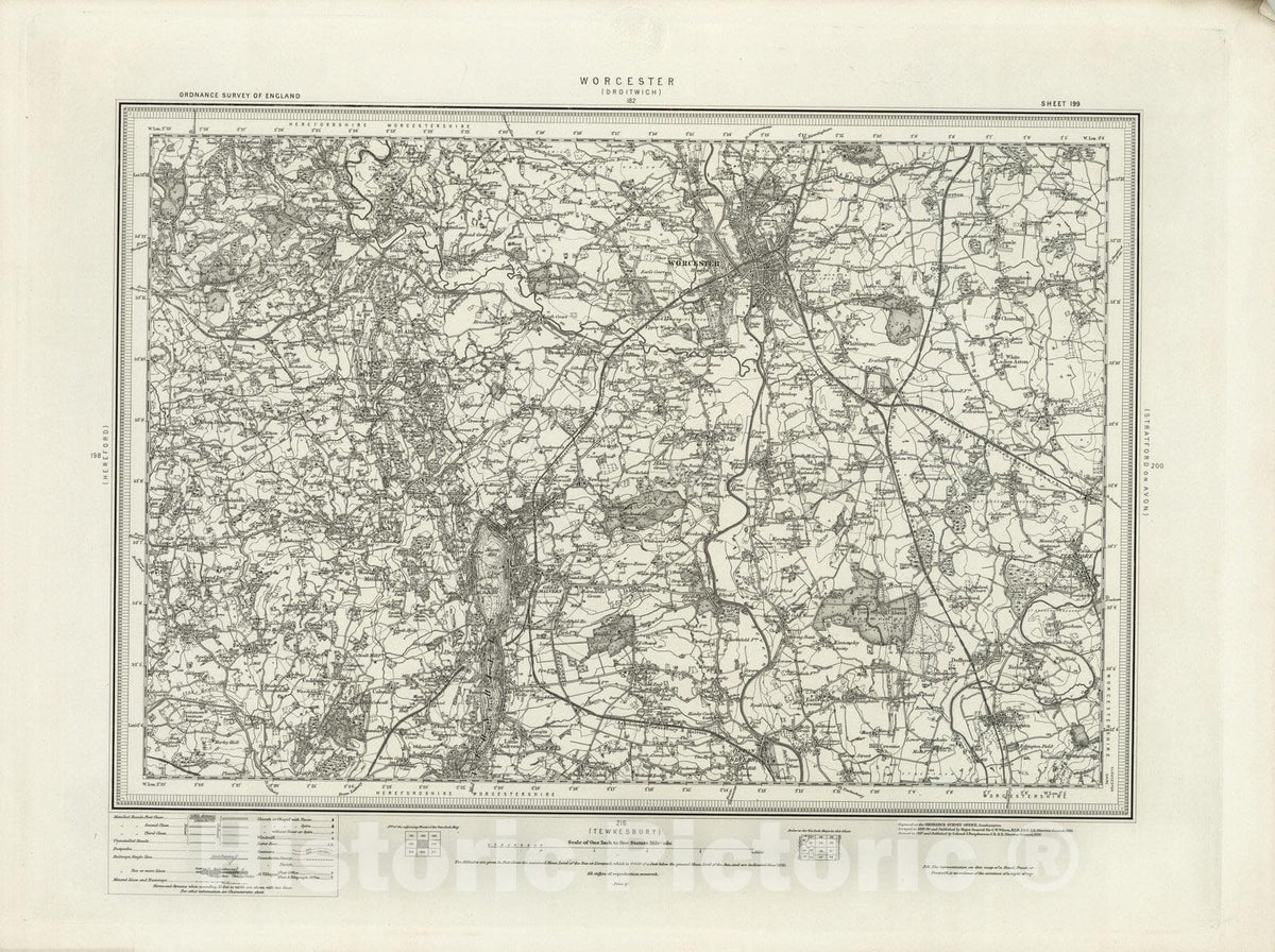 Historic Map : 199 Worcester 1898 - Vintage Wall Art