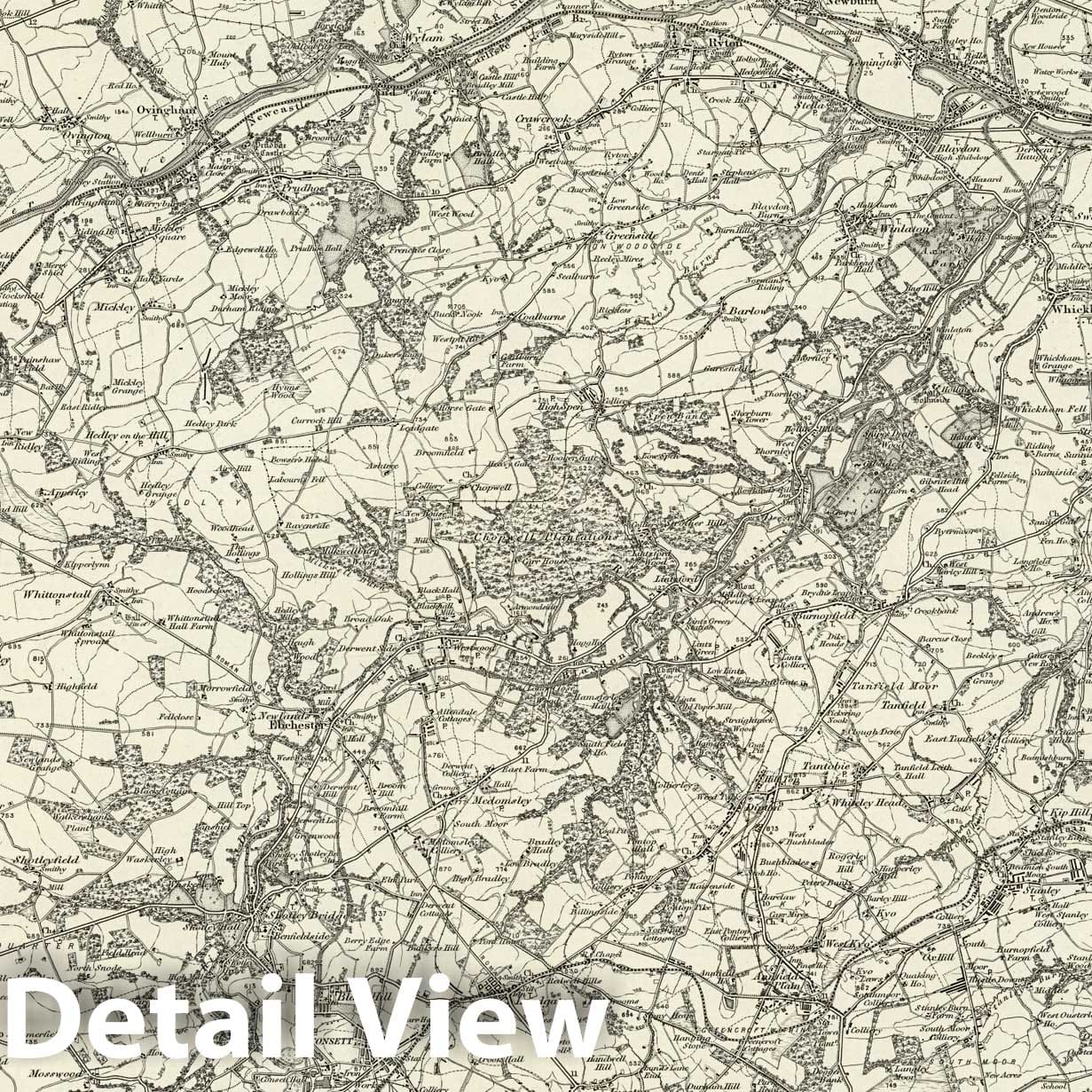 Historic Map : 20 Newcastle upon Tyne 1898 - Vintage Wall Art