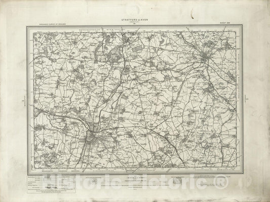 Historic Map : 200 Stratford on Avon 1899 - Vintage Wall Art