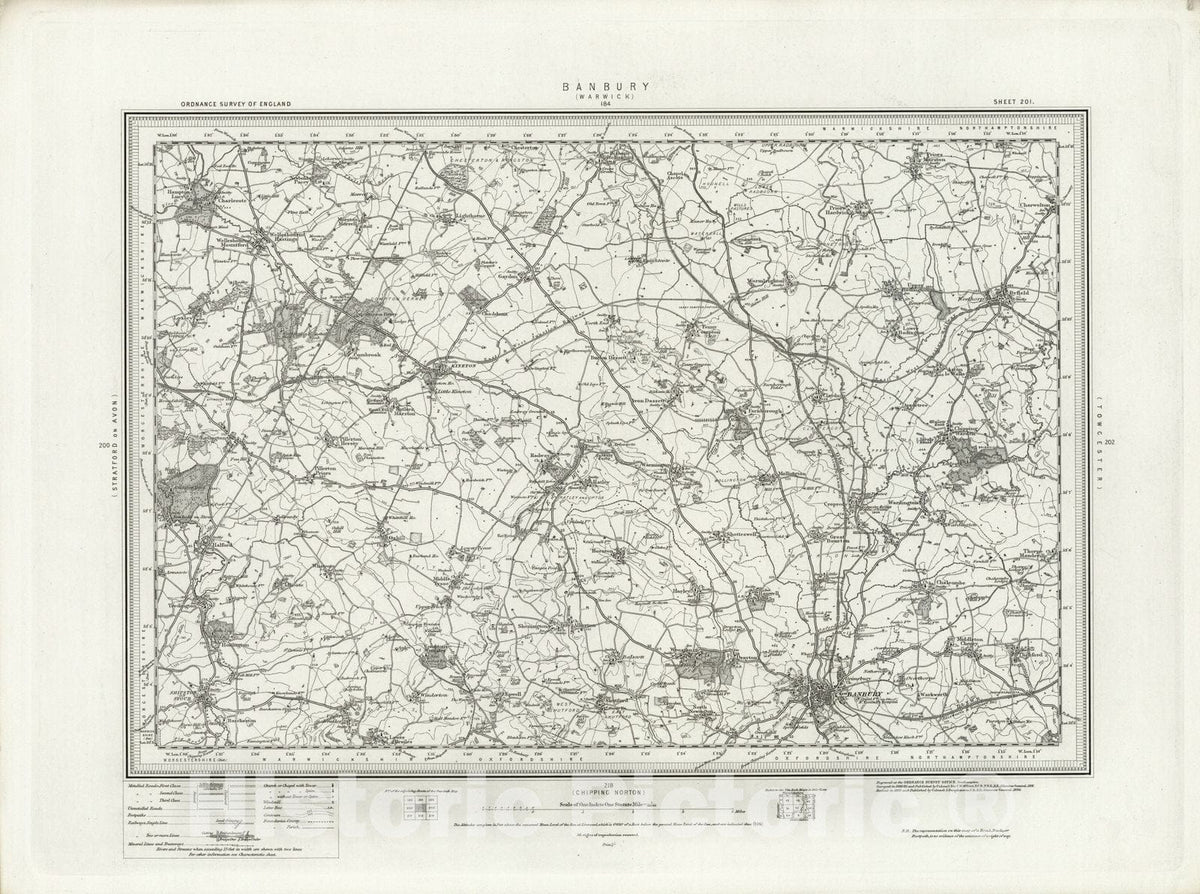 Historic Map : 201 Banbury 1896 - Vintage Wall Art