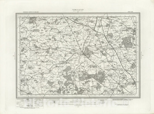 Historic Map : 202 Towcester 1896 - Vintage Wall Art
