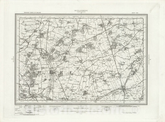 Historic Map : 204 Biggleswade 1896 - Vintage Wall Art