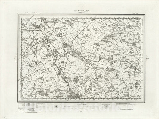 Historic Map : 205 Saffron Walden 1895 - Vintage Wall Art