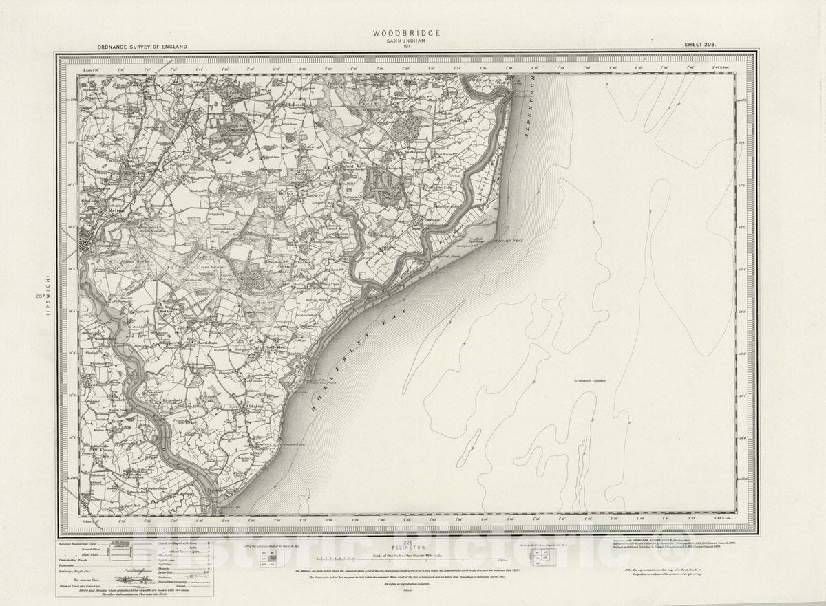 Historic Map : 208 Woodbridge 1895 - Vintage Wall Art