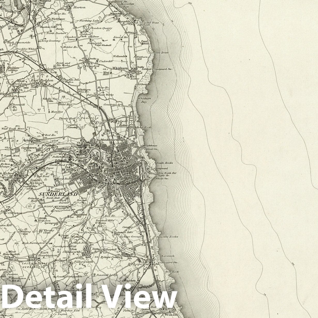 Sunderland - Survey Map, 1898 - Ordnance Survey England