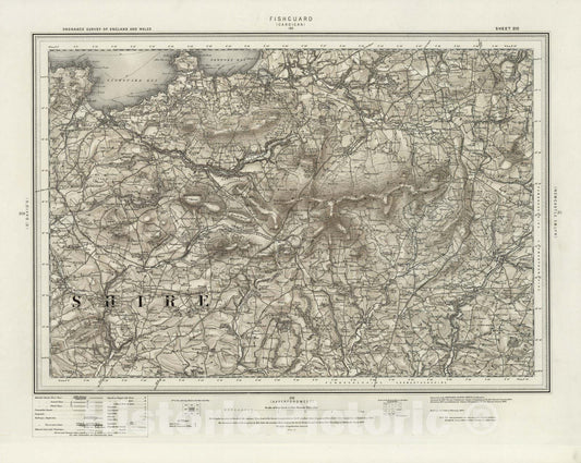 Historic Map : 210 Cardigan (Hills) 1898 - Vintage Wall Art