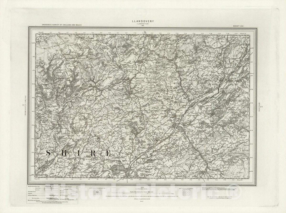 Historic Map : 212 Llandovery 1898 - Vintage Wall Art
